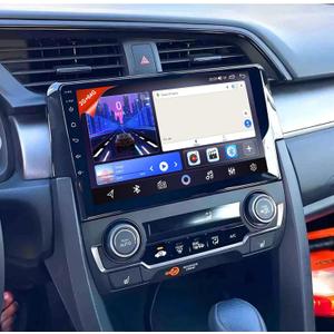Android 15 Car Stereo Radio Compatible forH-onda Civic 2016-2021 Car Player Fit for Carplay and Android Auto Bluetooth 9-Inch Touch Screen GPS Navigation Reverse Camera Microphone 2GB+64GB
