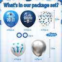 2026 Graduation Party Decorations, 70pcs Grad Balloons Blue and White Graduation Decor for College High School Class of 2026 Congrats Grad Party Decor