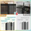 200'' Retractable Baby Gates Extra Wide, 42'' Extra Tall Retractable Dog Gate, 16 FT Black Indoor/Outdoor Retractable Gate with Reinforcement Rods for Garage, Doorways, Stairs, Decks, Driveway, Patio