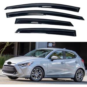 IG Window Visor for Toyota Yaris iA Hatchback 2016-2020 & Scion iA Hatchback 2016-2020, Rain Guard Tape-On Side Vent Deflector Mugen Style, 2016 2017 2018 2019 2020 (Hatchback Only)