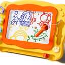 Large Magnetic Drawing Board Toddler Toys for 3 4 5 6 Year Old Kids Girls Boys, Doodle Board Montessori Preschool Educational Travel Toys Gifts for 3 4 5 6 Year Old Etch Sketch Erasable Writing Pad (Orange)