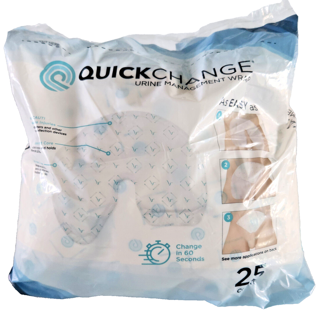 QuickChange Male Incontinence Urine Management Wrap 25 Count Pack - Easy to Use((pack of 4))