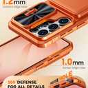 Vizvera for Samsung Galaxy S26 Ultra Case Wallet RFID [Cards Holder][Camera Cover][Edge Raised] Full Body Rugged Shockproof Silicone Phone Case for Galaxy S26 Ultra 6.9" 2026, Spritz Orange