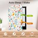 CoBak Case for 7" Ereader - New PU Leather Cover and Clear Soft Silicone Back Cover with Auto Sleep Wake Feature (7" Kindle Paperwhite 12th Gen, Flower Sea)