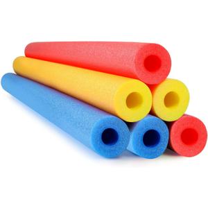 Hanaive 6 Pack Pool Noodles Swimming Floating Foam Tube 52 Inch Hollow Swim Noodles Bulk Floats Heavy Duty for Swimming Decoration Craft Projects Multi-Purpose