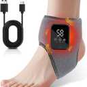 SolEVA Foot Massager, Heated Ankle Brace, Foot Massagers for Pain and Circulation, Cordless Ankle Massager with 5 Heat Level, Rechargeable Massager with LCD Display, for Pain Relief