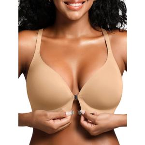 Racerback Bras with Metal Magnetic Front Closure - Wireless for Women No Underwire Seamless Supportive Bralettes (Teal, M)
