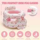 Inflatable Baby Seat for Babies 3-36 Months,Baby Floor Chair with Built in Air Pump,Infant Back Support Seat for Sitting & Learning to Sit (Pink Bunny)