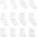 Simple Joys by Carter's baby-boys 12-pack Neutral Sock Low (4-5T, White Crew)