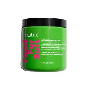 MATRIX Food For Soft Rich Hydrating Mask - For Dry & Brittle Hair, Adds Shine & Softness, With Avocado Oil & Hyaluronic Acid, Replenishes Moisture (16.9 Fl Oz (Pack of 1))