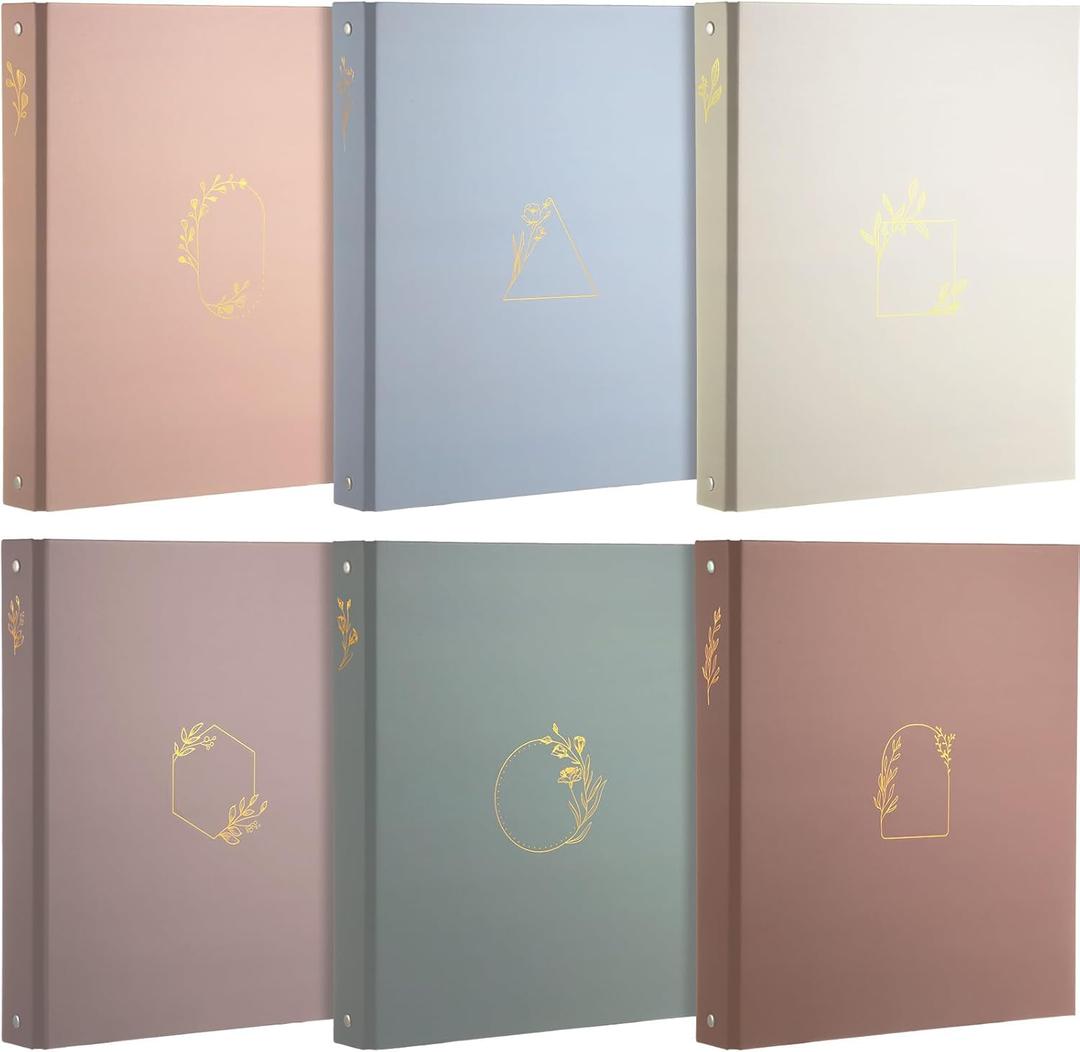 6 Pcs Aesthetic 3 Ring Binder Sturdy Cute Binder Decorative Fits 8.5 x 11 Inch Letter Sized Paper for Women Men School Office Home Supplies Work Organize Paperwork (Morandi Colors,1 Inch)