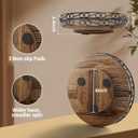 12" Lazy Susan Turntable Organizer for Table Top, Round Wooden Lazy Susan for Cabinet, Farmhouse Decorative Tray for Coffee Table, Kitchen Organizer Countertop, Center Piece Decor, Rustic Brown
