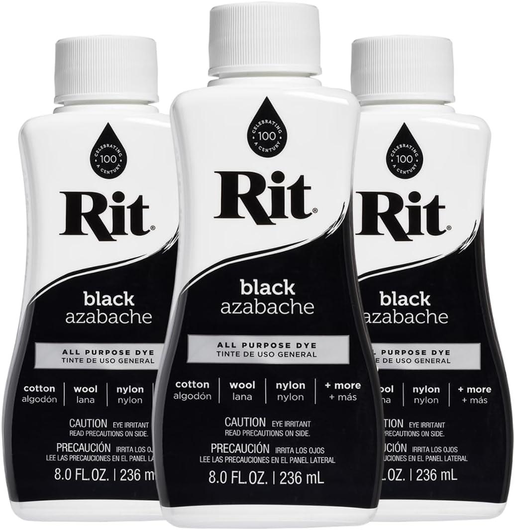 Rit All-Purpose Liquid Dye, Black, 3-Pack