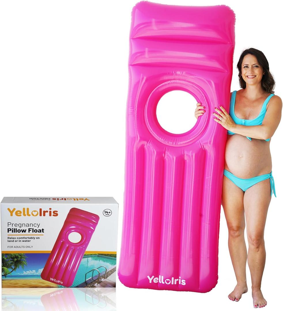 Inflatable Pregnancy Pool Float with Belly Hole  Full-Body Maternity Airbed for Ultimate Comfort  Pink Pregnancy Float for Relaxing Summer  Perfect Support for Baby Bump While Lounging or Swimming