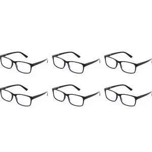 WALMXX Reading Glasses, 6 Pack Reading Glasses Blue Light Blocking for Men Women, Anti Eyestrain/ Dryness/ UV Lightweight Readers (Black, 1, x)