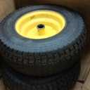 2Pcs 16x6.50-8 Tire and Wheel, 4 Ply Tubeless Lawn Mower Tires 16x6.50-8, Universal Fit Front Wheels 16x6.50x8 Lawn Tractor Tires, 3" Offset Hub, 3/4" 5/8" Bearings, 615lbs Capacity
