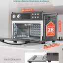 28QT Air Fryer Toaster Oven Combo, Large 12-in-1 Convection Countertop Oven with Next-Gen HeatWave Convection, 3-Layer Cooking, Rotisserie for Chicken, Fits 11" Pizza, Full Accessories, Sparkle Black