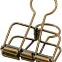Hollow Out Paper Binder Clip Invoice Bill Clip Office Supplies Pack of 20 (S, Bronze)