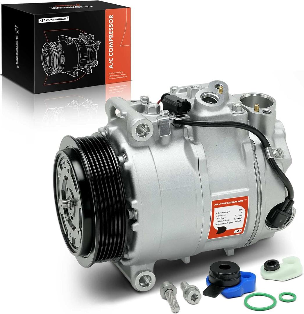 A-Premium Air Conditioner AC Compressor with Clutch Compatible with Mercedes-Benz C-Class C230 C320, CLK-Class CLK320 CLK350, E-Class E300 E350, G-Class G500 G550, S-Class & More