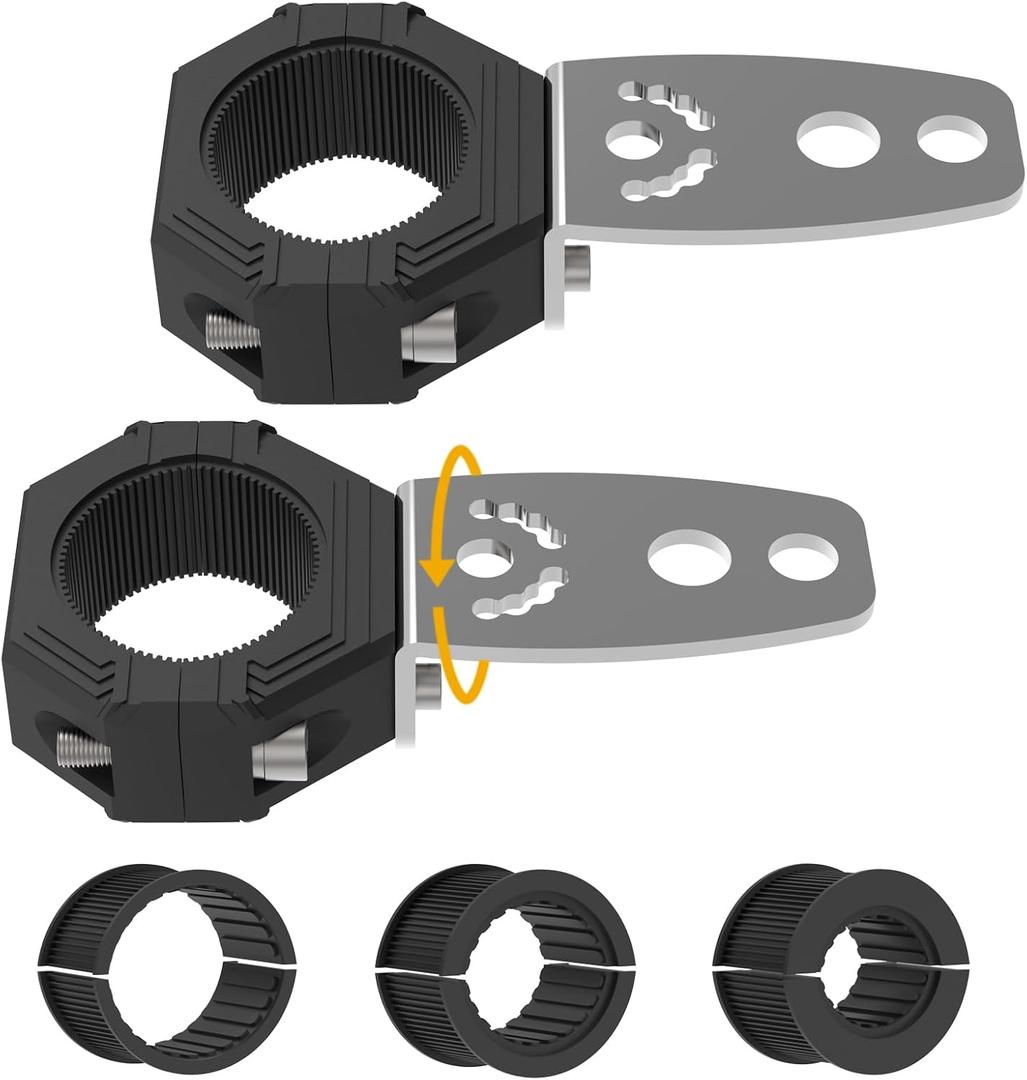 Audak 2Pcs Light Bar Mount Whip Lights Flag Tube Clamp Mounting Bracket Kit for 1 1.25 1.5 1.625 Inch Bullbar Roll Bar Roof Rack Cage (1 to 1.625 Inch Adjustable)