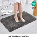 Disolla Bathroom Rug 17x24 - Non-Slip Plush Small Bath Mat, Highly Absorbent & Ultra Soft Fluffy Floor Mat, Machine Washable for Shower and Tub, Dark Grey
