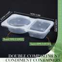 25 Pcs Pack Snack Containers with Lids, 5 oz Double Compartment Plastic Food Containers, Portable Divided Snack Cups for School, Office, Meal Prep, Sauces, Dips, On-the-go Camping (Clear)