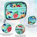 Serfeymi Weekly Travel Pill Organizer Pill Case for Purse with Removable 7 Day Pill Box, Fashionable Travel Medicine Organizer Pill Container for Medicine, Vitamin, Supplement - Bloom 01 + Green 01