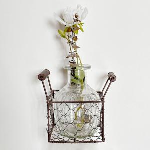 Flower Vase with Metal Frog Lid Stand for Rustic Farmhouse Home Decor Or Wedding Decor(5.75" Tall) (Small, Rusty Bronze)