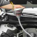 BILITOOLS 26.2" Steel Flexible Oil Funnel with Filter for Automotive Use, Metal Bendable Spout Funnel for Oil Fluids Change, Long Funnels for Transmission Fluid