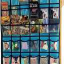 NIMES Hanging Closet Underwear Sock Jewelry Storage Over The Door Classroom Cell Phone Calculator Organizer 36 Clear Pockets (Blue)
