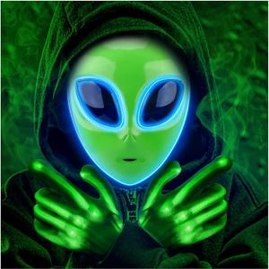 Tanganan LED Alien Mask for Adult Kids,Halloween LED Light up Mask 3 Modes Lighted Face Mask for Festival Cosplay Costume (1pc+gloves)