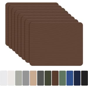 OAZ 8 Pieces 7.87 x 5.9 inch Nylon Repair Patches Nylon Fabric Patch Self-Adhesive Fabric Repair Tape Waterproof Lightweight Outdoor Gear Patch Kit for Down Jacket Clothing Tent Bag (Brown)