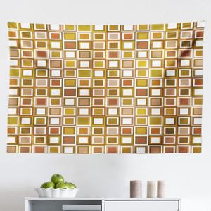 Ambesonne Geometric Tapestry, Square Pattern with Many Earthy Tones Geometric Illustration Mosaic Style Design, Fabric Wall Hanging Decor for Bedroom Living Room Dorm, 45" X 30", Multicolor