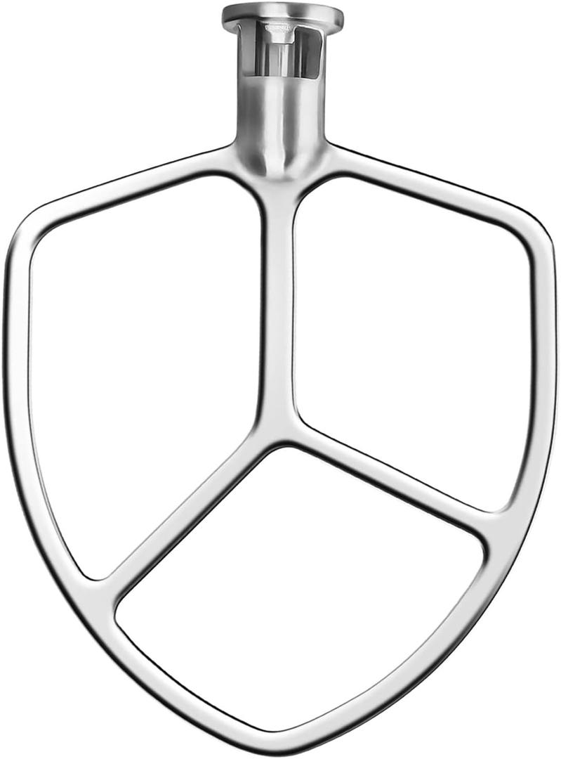 5.5-6QT Stainless Steel Flat Beater for KitchenAid Stand Mixer, Kitchen Aid Paddle Attachment Accessories/No coating/Dishwasher Safe Replacement for kitchenaid Professional 5 Plus and 600 Series Mixer