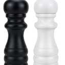 Salt and Pepper Grinder Set of 2, Manual Salt Mill & Pepper Mills with Adjustable Coarseness, Refillable Wood Spice Shakers, Kitchen Accessories for Chili, Sesame, Himalayan (Black and White)