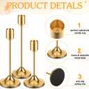 12Pcs Gold Candlestick Holders, Metal Candle Holders Taper Candle Stands
