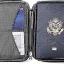 Passport Holder & Travel Wallet with RFID Blocking - Premium Document Organizer Case for Men and Women - Holds Passports, Cards, Tickets, ID, Cash - Compact Zippered Wallet - Shadow