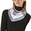 EXTREE Silk Feeling Scarf Medium Square Satin Head Scarf Sleeping Hair Wrapping for Women 27.5 × 27.5 inches