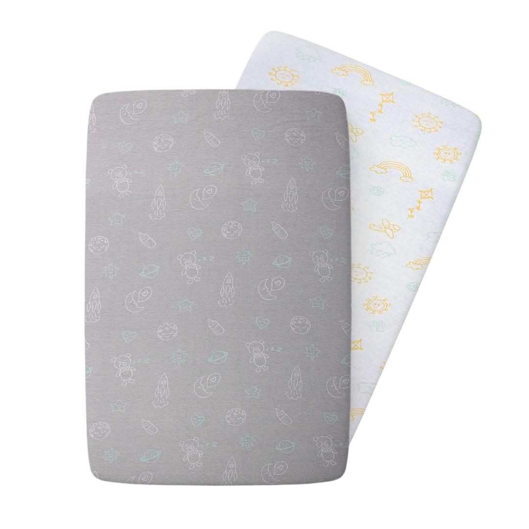 100% Organic Cotton Bassinet Sheets for Guava Lotus Bassinet, 2 Pack  Breathable Soft Fitted Bassinet Sheets for Baby & Newborn, Unisex (Day and Night)