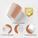 PAW - Disposable Paper Cups (8,5 oz, 50-Pack), Hot & Cold Paper Coffee Cups, Drinking Cups with Orange Stripes Theme for Party, BBQ, Garden Party, Picnic