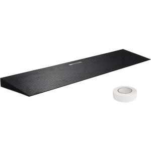 VEVOR 1.6" Rise Cuttable Threshold Ramp for Sweeping Robot, 35.4" Wide Natural Rubber Wheelchair Ramp, Non-Slip Solid Rubber Ramp with Double-Sided Tape for Doorways,Driveways,Bathroom,Smooth Tile (Black)