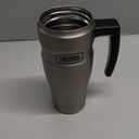 THERMOS Stainless King Vacuum-Insulated Travel Mug with Handle - 16oz, Matte Steel - Thermos Tumbler for Hot & Cold Drinks - Leak-Proof & Sweat-Proof Stainless Steel Coffee Mug with Lid for Commuting,