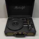 Vinyl Record Player 3-Speed Bluetooth Suitcase Portable Belt-Driven Record Player with Built-in Speakers RCA Line Out AUX in Headphone Jack Vintage Turntable