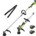 WORKIT Brushless String Trimmer 14"- 20V Cordless Weed Wacker with 2×4.0Ah Batteries, 0.095" Dual Line Auto Feed, Lightweight Battery Powered Weed Eater for Yard,Lawn & Garden