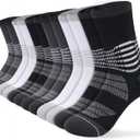 IRAMY Crew Compression Socks for Women Men with Ankle Arch Support Plantar Fasciitis Relief 3/6 Pairs