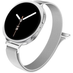 HAYONLIY Slim Metal Band Compatible with Samsung Galaxy Watch 8 40mm 44mm/Galaxy Watch 8 Classic 46mm,Mesh Magnetic Stainless Steel Strap Milanese Loop Wristband Women Men