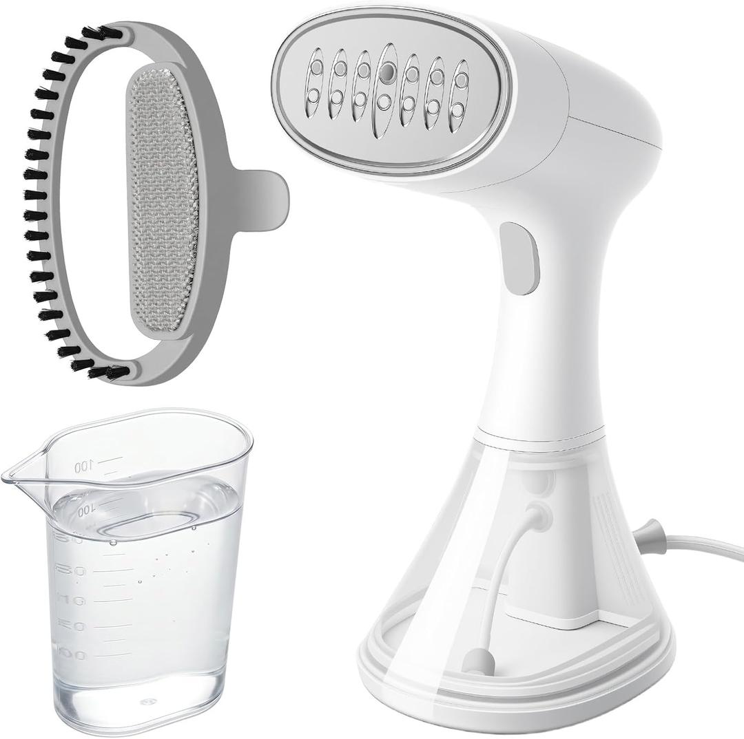 GEEZO 1600W Handheld Garment Steamer, Portable Electric Clothes Steam Iron with 3 Adjustable Steam Settings, Premium Aluminum Inner Tank, 0.8L Large Water Tank, Auto Low Water Shutoff