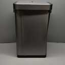 EKO Deluxe Mirage-T 50 Liter / 13.2 Gallon Touchless Rectangular Motion Sensor Trash Can, Matte Stainless Steel Finish (Deluxe 50 Liter)