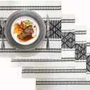 LUFEIJIASHI Elegant Thick placemats for Dining Table Decor Farmhouse Heat Resistant Table Place mats Set of 4 Quality Woven Cloth Placemats Washable Dinner mats (Black, 4)