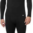 DANISH ENDURANCE Merino Wool Base Layer Set Men, Top and Bottom Set, Thermal Underwear for Mens, Long Johns, Long Sleeve (Large, Black)